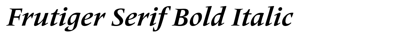 Frutiger Serif Bold Italic